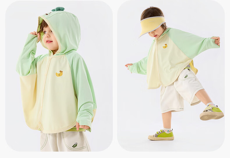 Dudu Kids [UPF50+] Baby Sun Protection Jacket Summer Children's Lightweight Coat Boys Girls Green 110 21