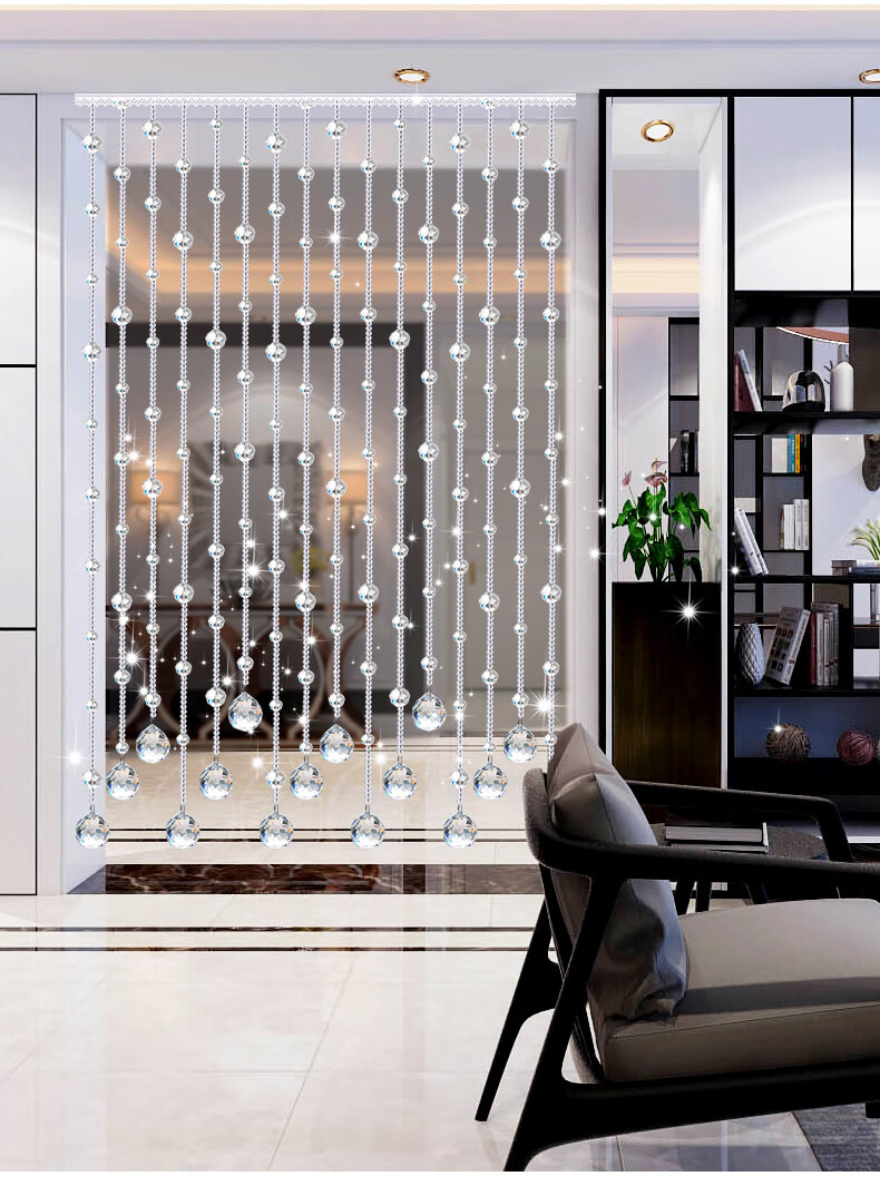 苏菲亚水晶珠帘隔断门帘客厅玄关卧室厨房洗手间成品窗帘风水帘子