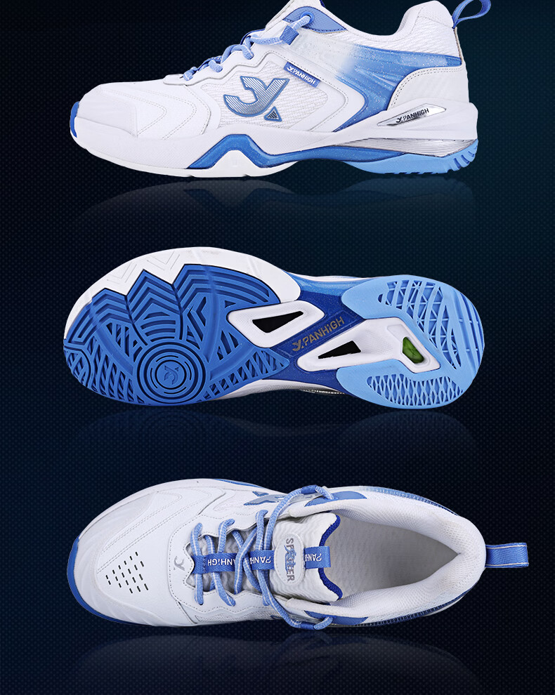 Crab Feather Phantom Badminton Shoes Shock Absorption Non-Slip Tennis Shoes Unisex Competition Training Silver White Size 42 (270mm) 12