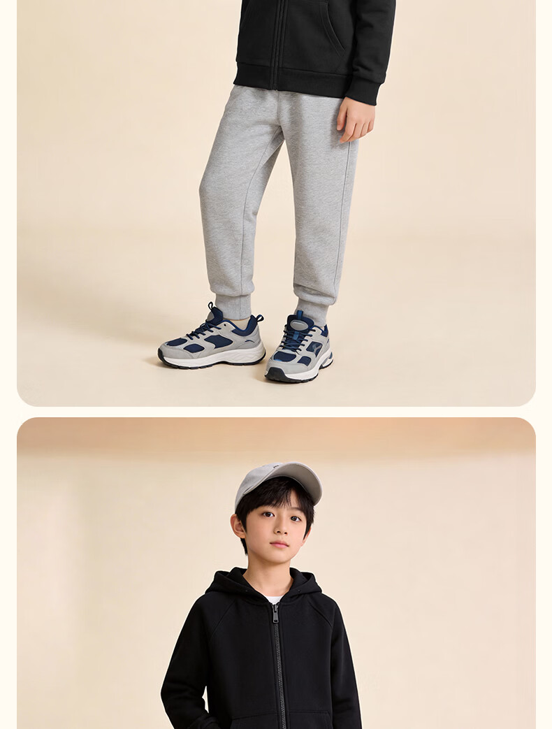 Jeanswest Boys' Outfit, 2026 Children's Fashion Spring Clothing, Big Kids Hooded Jacket for Spring And Autumn, Boys' Sweatshirt Two-Piece Set 9