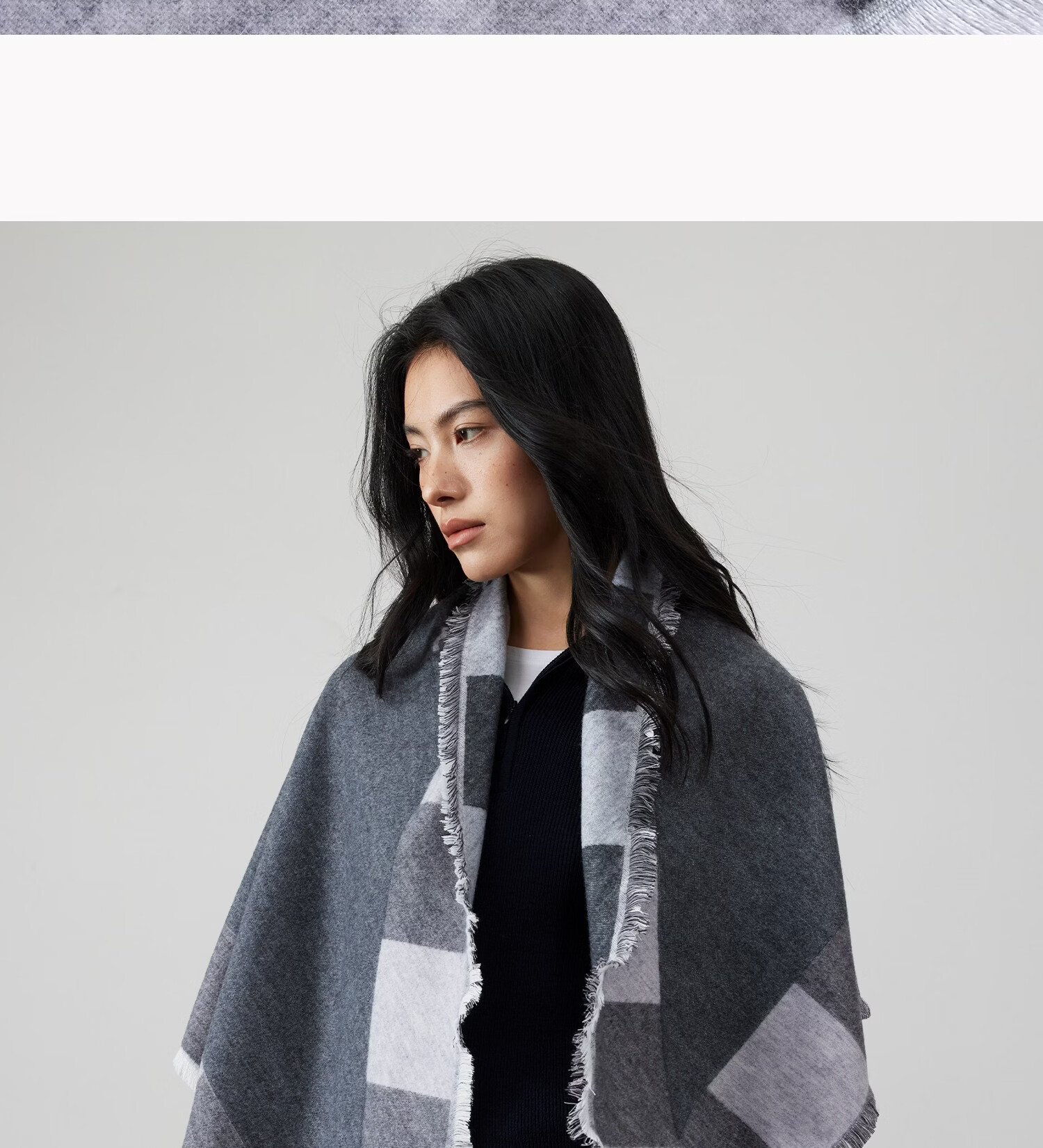 Lagur Blue Moment Tranquil Blue Fine Wool Triangle Scarf and Shawl Dual-Use Warmth Tranquil Blue 38