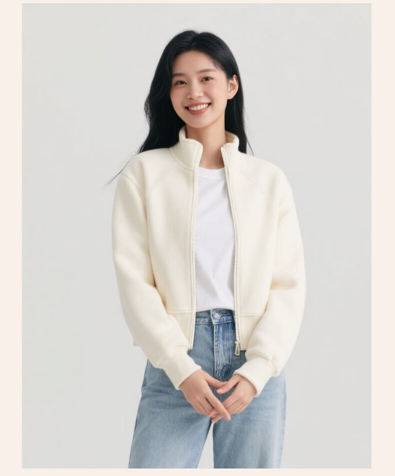 Baleno Stand Collar Cardigan Sweatshirt Women's Jacket 2026 Spring Autumn New Loose Versatile Zip-up Lightweight Top 14