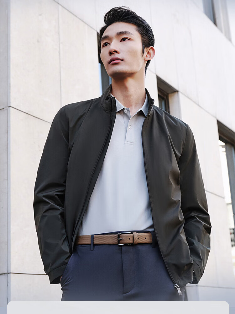 YOUNGOR Business Commuter Spring New Men's Jacket Stand Collar Short Executive Jacket 424998P 5
