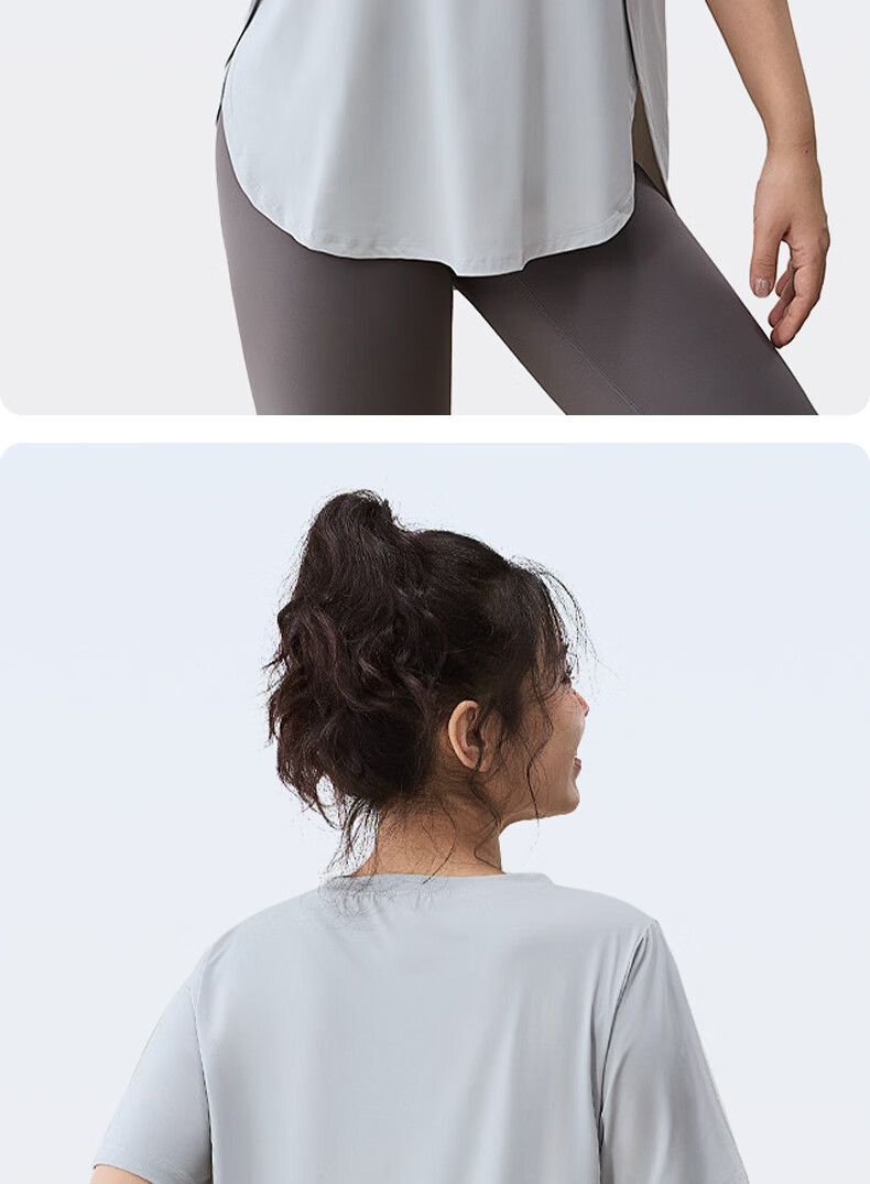 Xueqiman Plus Size Women's Loose Slimming Sports T-Shirt Quick-Dry Breathable Yoga Pilates Fitness Training Short Sleeve 14