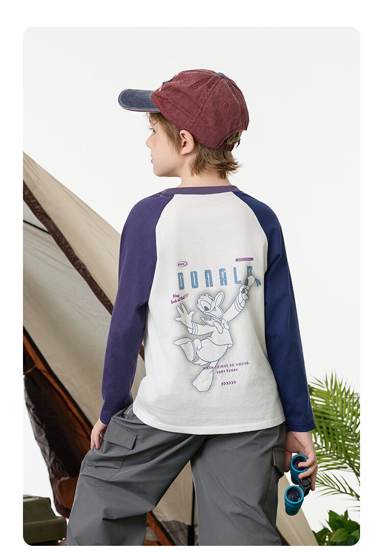 Disney Boys' Long Sleeve T-Shirt Children's Cotton Spring 2026 New Autumn Cartoon Fashion Top 15