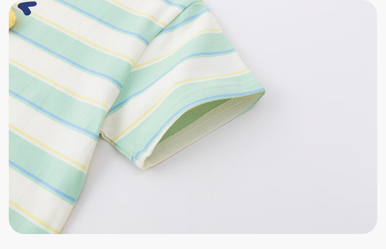 Dudu Kids Boys T-Shirt Summer Girls Short Sleeve Fashion Children's Striped Top Baby Kids Clothing Blue Striped 110 30
