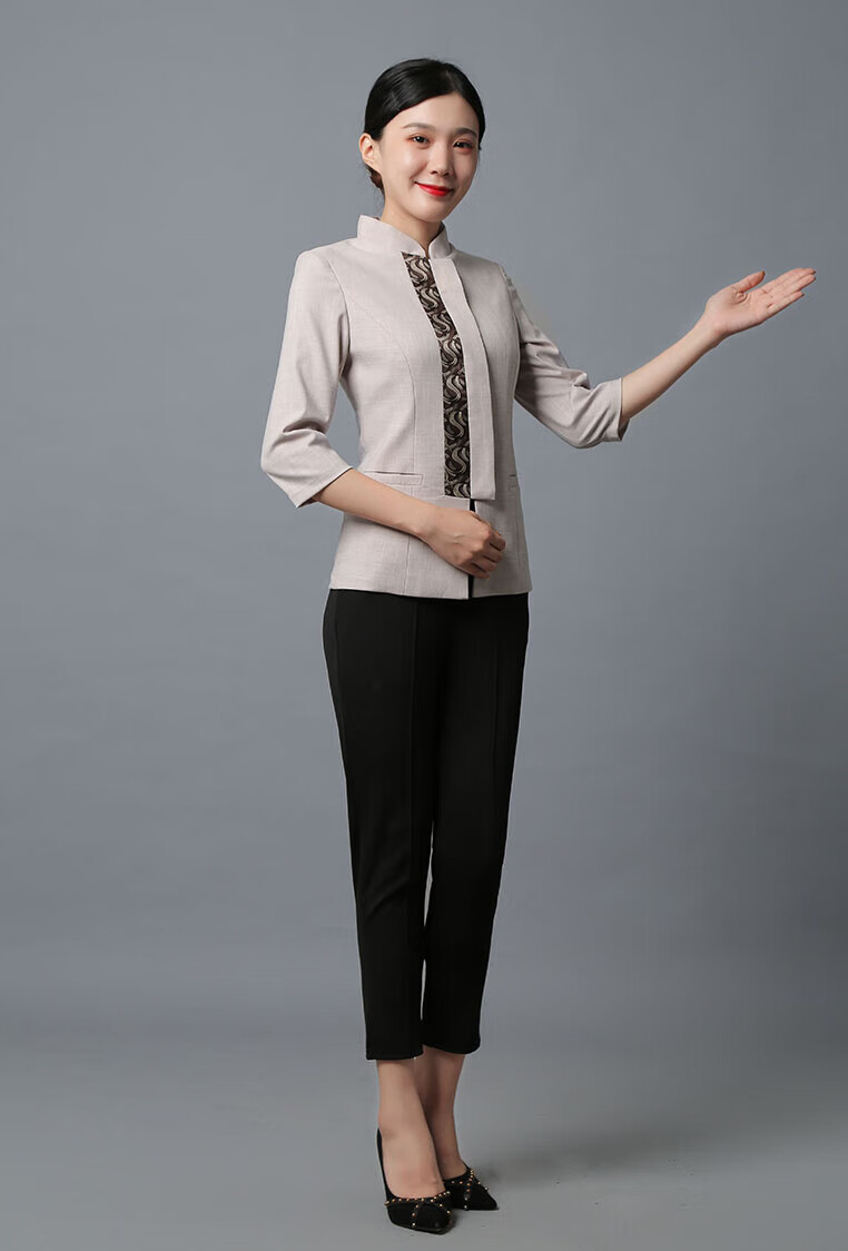 物业保洁员工作服冬装七分长袖春夏秋冬装男女物业楼层宾馆客房服务员