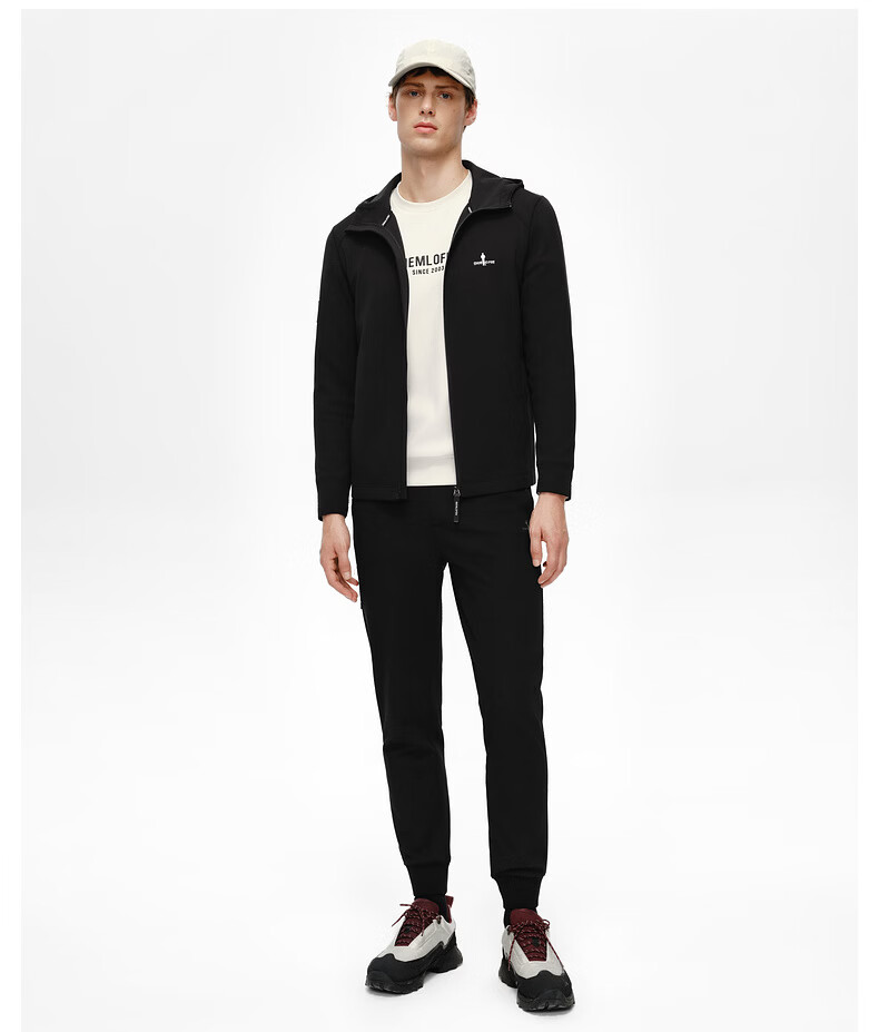 Biyinlefen Waffle Jacket Spring Autumn Men's Textured Casual Outdoor Sun Protection Soft Hooded Knit Coat Versatile 8