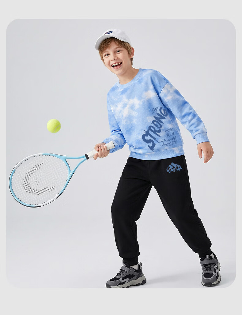 Baleno YBB Series Boys Tie-Dye Set 2026 Spring Autumn Stylish Cool Hoodie Children's Casual Two-Piece Set 5