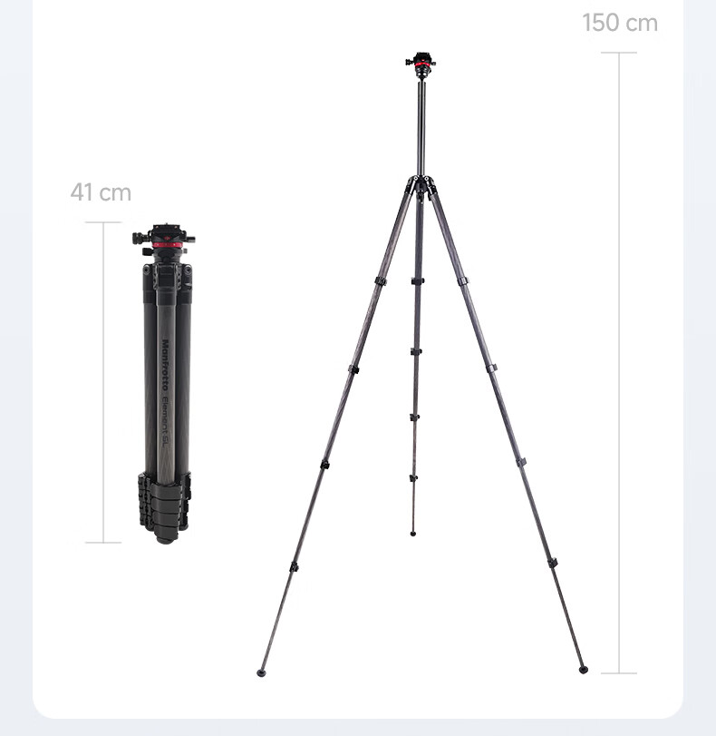 Manfrotto MKELESLLCBK-BH Carbon Fiber Tripod with Ball Head for DSLR and Mirrorless Cameras, Travel Photography and Videography Support Stand 17