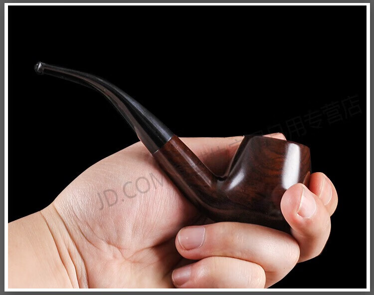 9mm活性炭过滤芯实木烟叶烟斗便携式大号烟斗男士叶子烟旱烟烟斗 木加