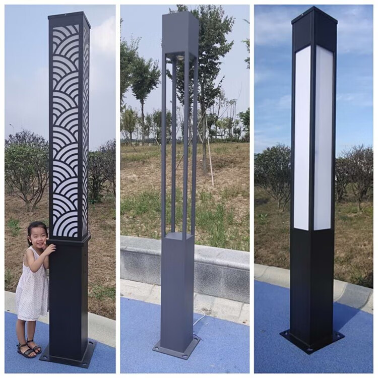 太阳能方形景观灯柱户外高杆道路灯3米6米小区园林中式仿古庭院灯室外