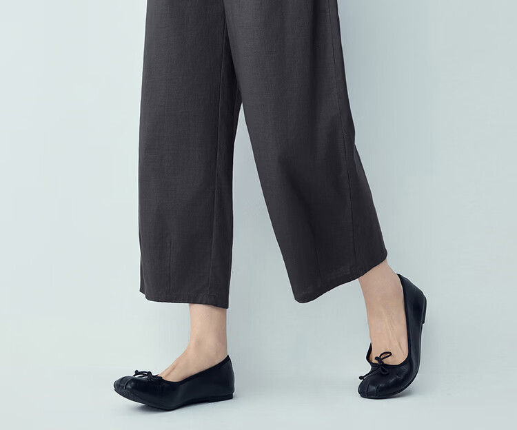 Giordano Women's 2026 Summer Lyocell Cotton Pleated Elastic Waist Nine-Point Straight Casual Pants 13426311 16