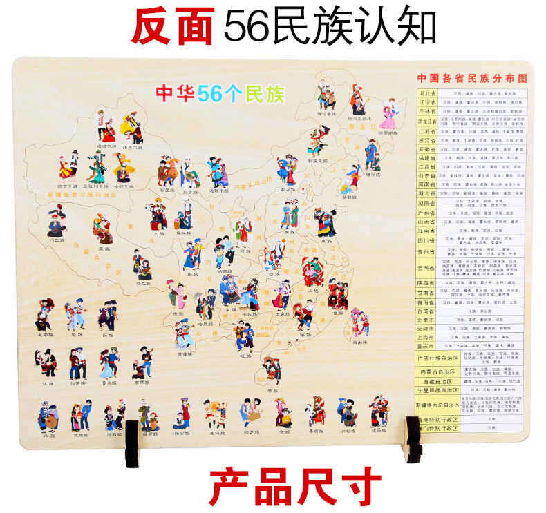 地图 世界儿童玩具2-3-4-6-7周岁男女孩早教力磁性木8 大号中国地图