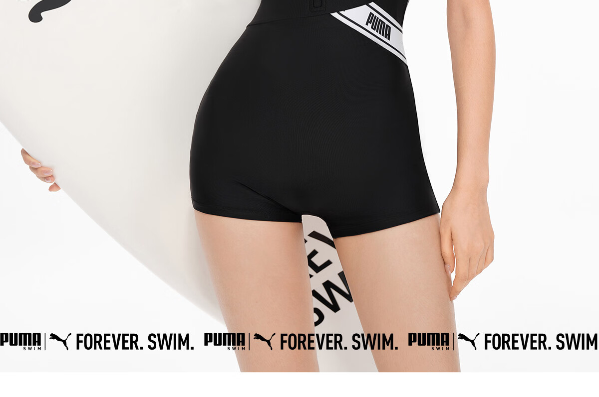 PUMA One-Piece Swimsuit for Women, Boyshort Style, Antibacterial, Sun Protection, High-End Look, Conservative, Slimming, Suitable for Hot Springs And Vacation, Athletic Swimwear 5