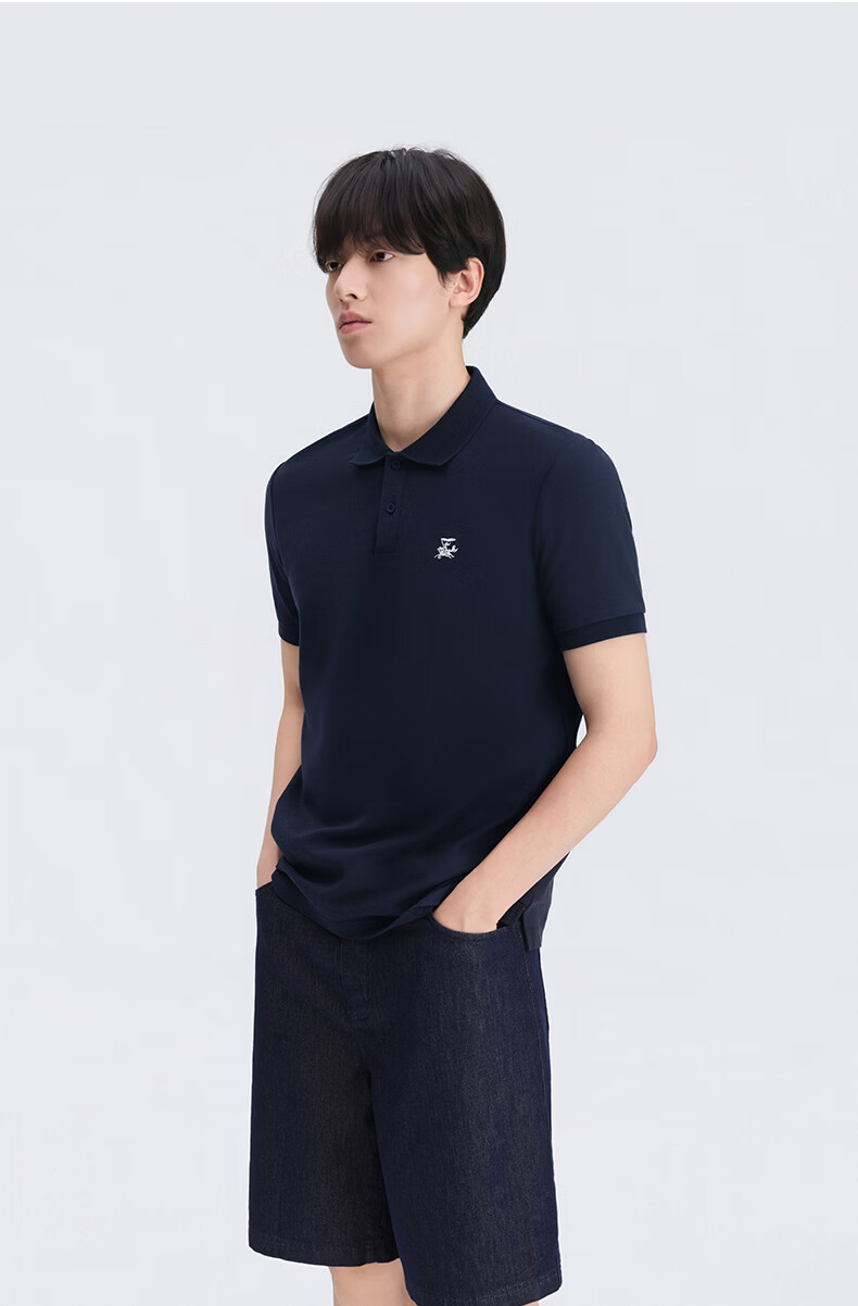 GXG Cool Quick-Dry Men's Slim Fit Polo Shirt with Spurs Embroidery Short Sleeve T-Shirt 2026 Summer New Arrival 29