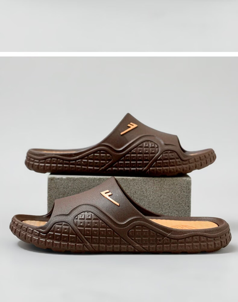 Warrior Non-Slip Men's Slippers Antibacterial Deodorizing Indoor Outdoor Shower Sandals HL3C56 Black Orange Size 42-43 21