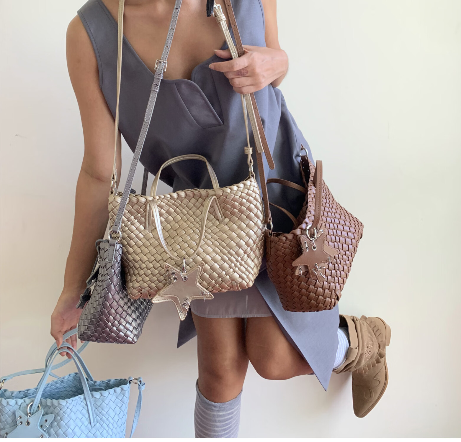 ECODAY Original Design Horizontal Woven Bag Vegetable Basket Luxury Lightweight Shoulder Crossbody Handbag Birthday Gift for Best Friend 10