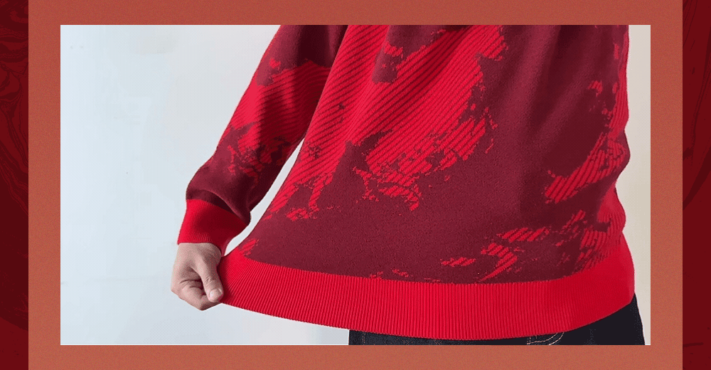 CABBEEN Year of the Horse Auspicious Totem Jacquard Heated Antibacterial Men's Sweater 2026 Spring Soft Wool Blend Long Sleeve Knitwear 14