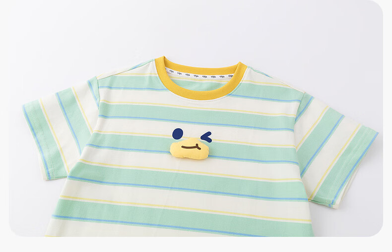 Dudu Kids Boys T-Shirt Summer Girls Short Sleeve Fashion Children's Striped Top Baby Kids Clothing Blue Striped 110 29