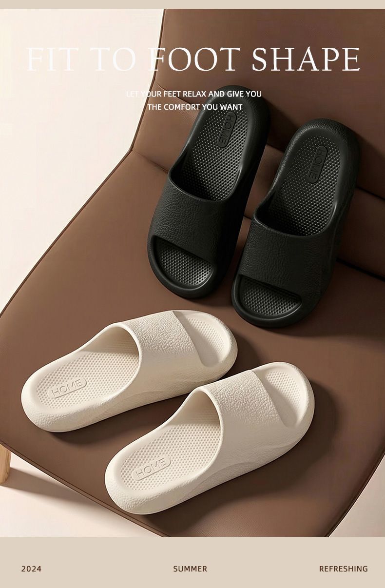 ABFE Men's Cushioned Slippers Non-Slip Odor-Resistant Thick-Soled Home Bathroom Sandals Black Size 44-45 for Couples 9