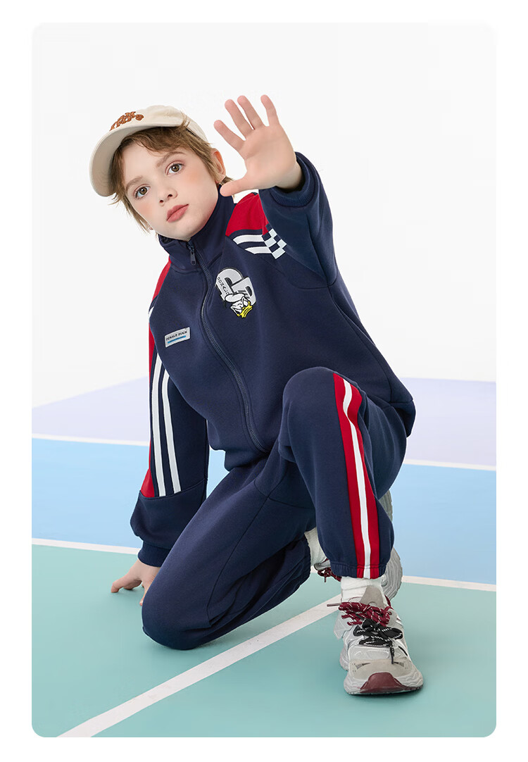 Disney Boys' Sportswear Set Children's Zip Jacket and Pants 2026 Spring New Trendy Two-Piece for Older Kids 18