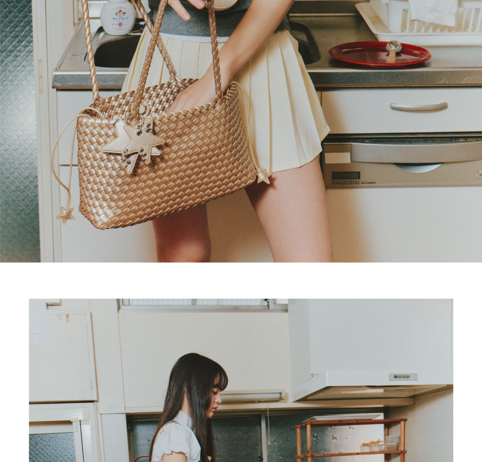 ECODAY Original Design Horizontal Woven Commuter Underarm Shoulder Tote Bag for Women Birthday Valentine's Day Gift 15