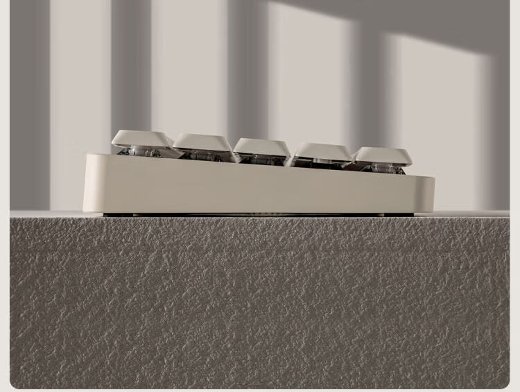 IQUNIX Aluminum Factory MG65 Series Low-Profile Mechanical Keyboard Wireless Tri-Mode Compatible with Mac Tablet Office Ultra-Thin Gaming MG65 Misty White Light Feather Switch 17