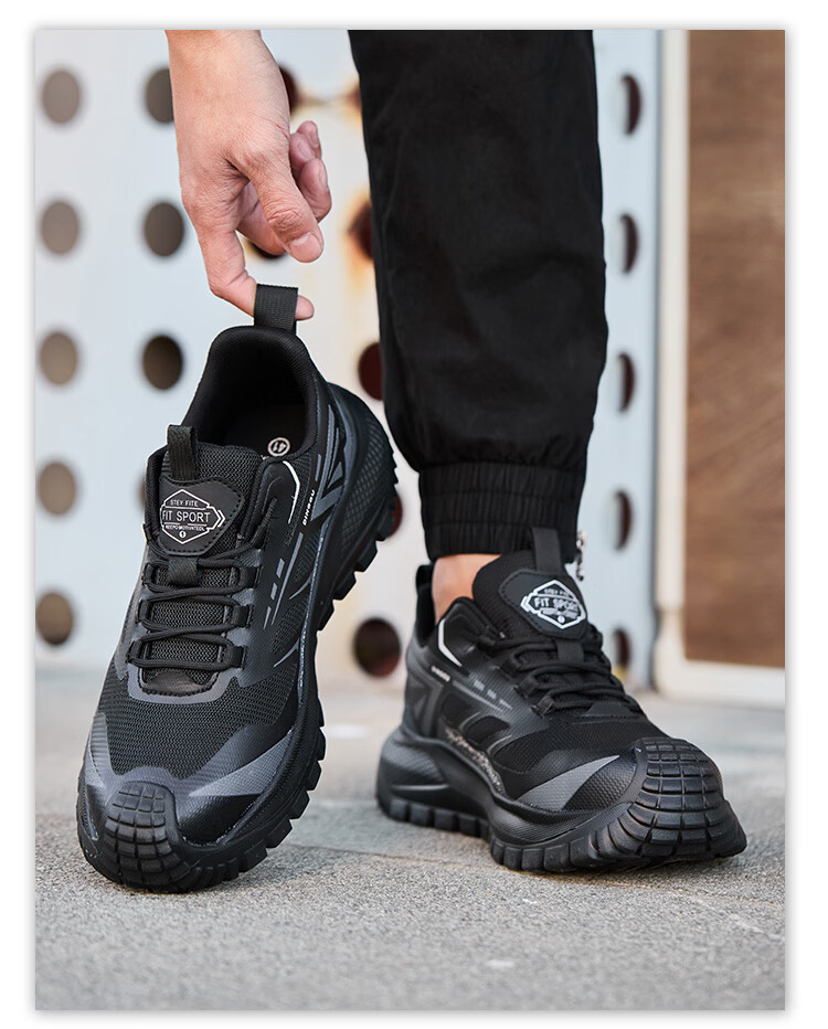 Dinggu Safety Work Shoes Four Seasons Anti-Smash Anti-Puncture Construction Men's Lightweight Odor-Resistant Durable JD1800hei41 10