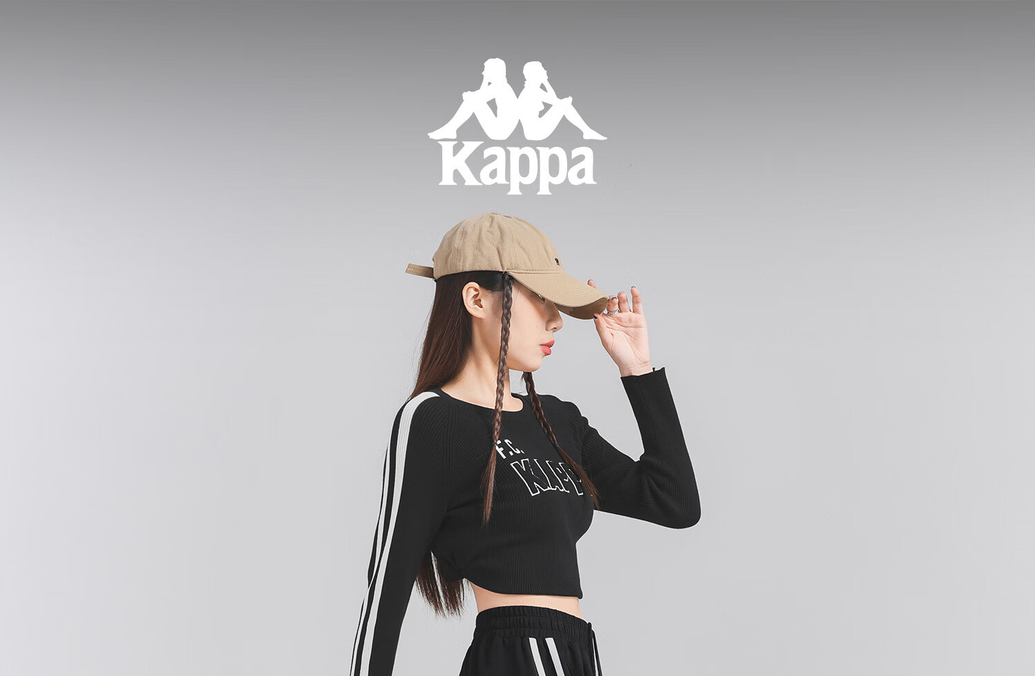 Kappa Women's Back-to-Back Sports Pants Spring New Striped Loose American Straight-Leg Trousers Simple Pants K0G42AK32D 1