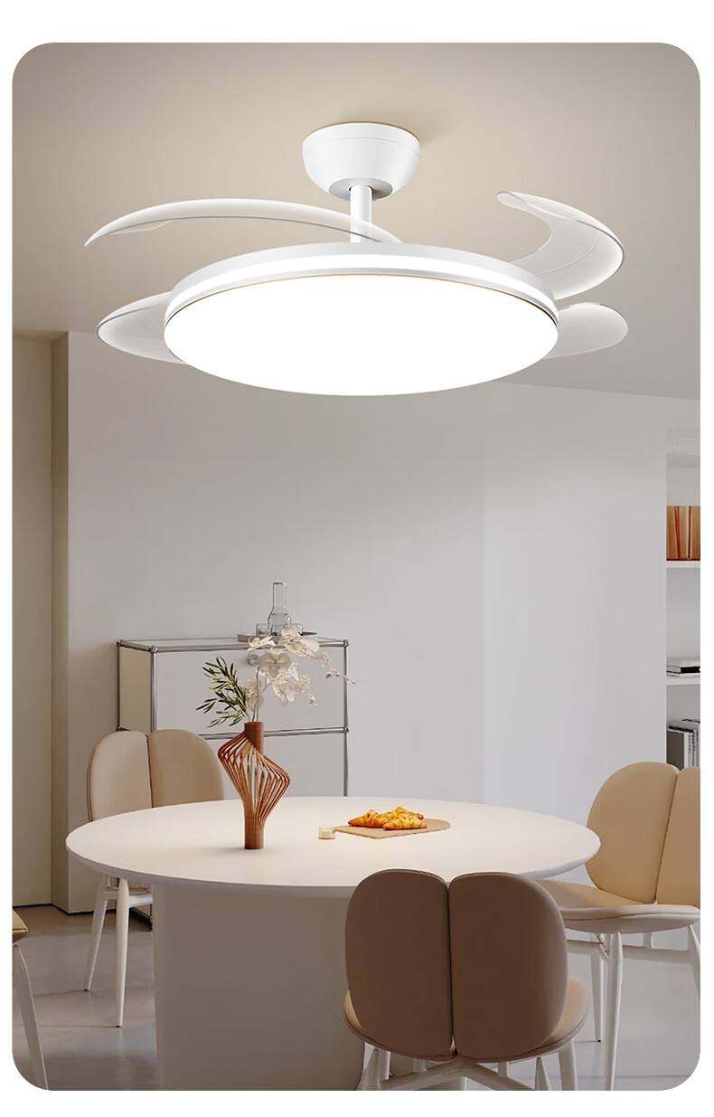 Dell Invisible Fan Light Eye Protection Fan Light Large Airflow Fan Light for Dining Room Living Room Bedroom with Electric Fan Integrated Silent Fan Light 29