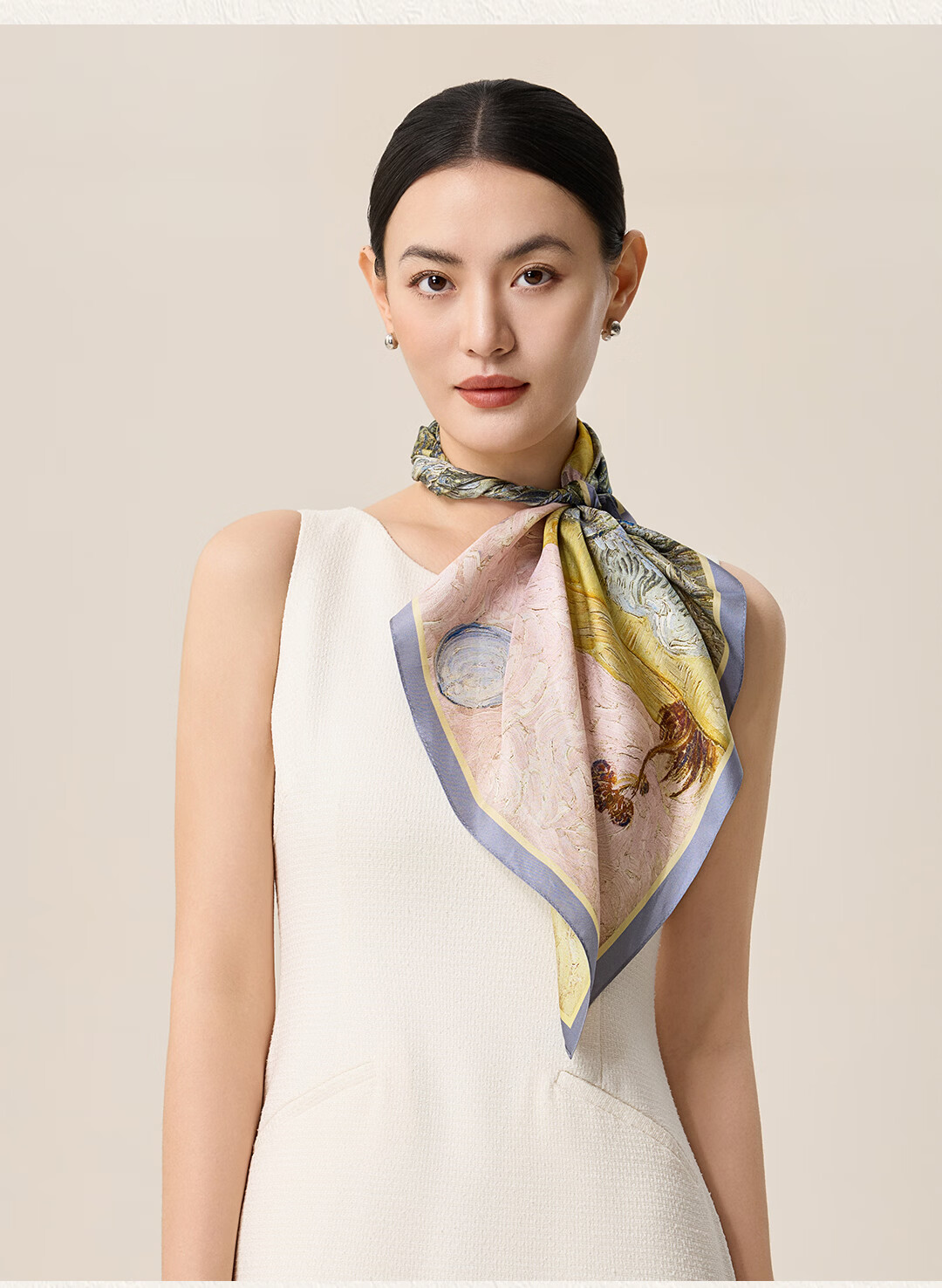 Shanghai Story Spring New 100% Mulberry Silk Printed Square Scarf Gift for Mom Birthday Gift for Girlfriend Women 9