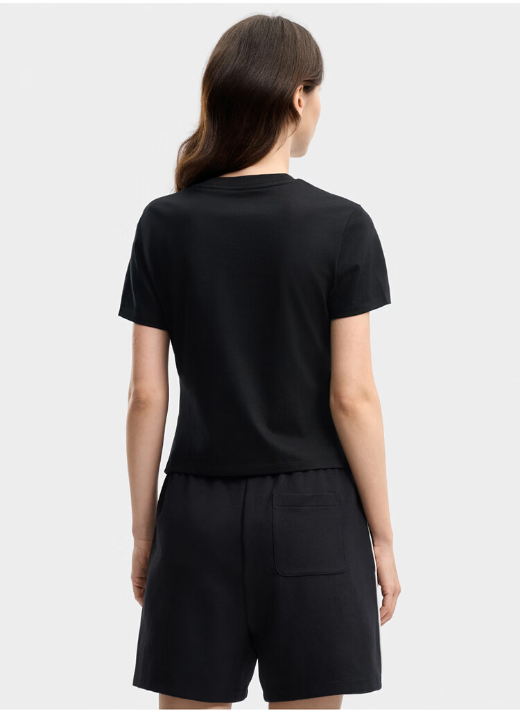 FILA Official Women's Knitted Short Sleeve Shirt 2026 Summer Casual Slim Fit Cool Cotton Cropped T-Shirt 46