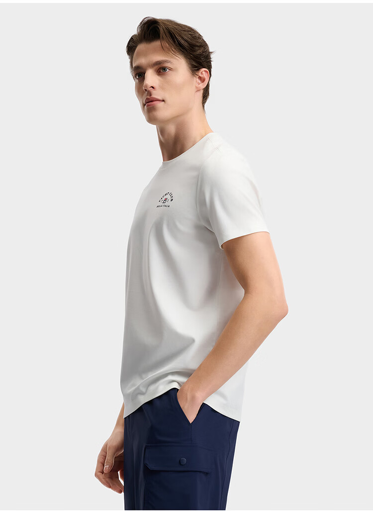 FILA Official Men's Knitted Short Sleeve Shirt 2026 Summer Fashion Casual Simple Basic Crew Neck T-Shirt 19