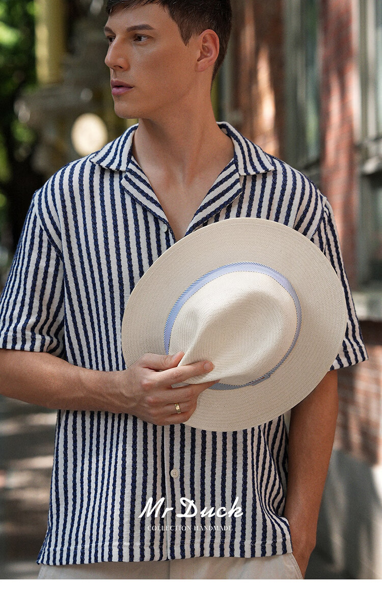 Mr DUCK Handmade Woven Panama Straw Hat Summer High-End Sunshade Hat for Men and Women Casual Beach Sun Protection Wide Brim Hat 16