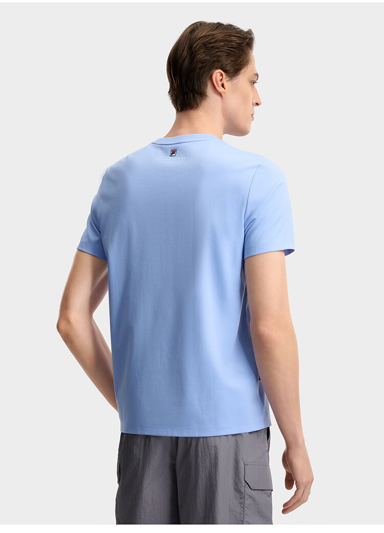 FILA Official Men's Knitted Short Sleeve Shirt 2026 Summer Fashion Casual Simple Basic Crew Neck T-Shirt 6