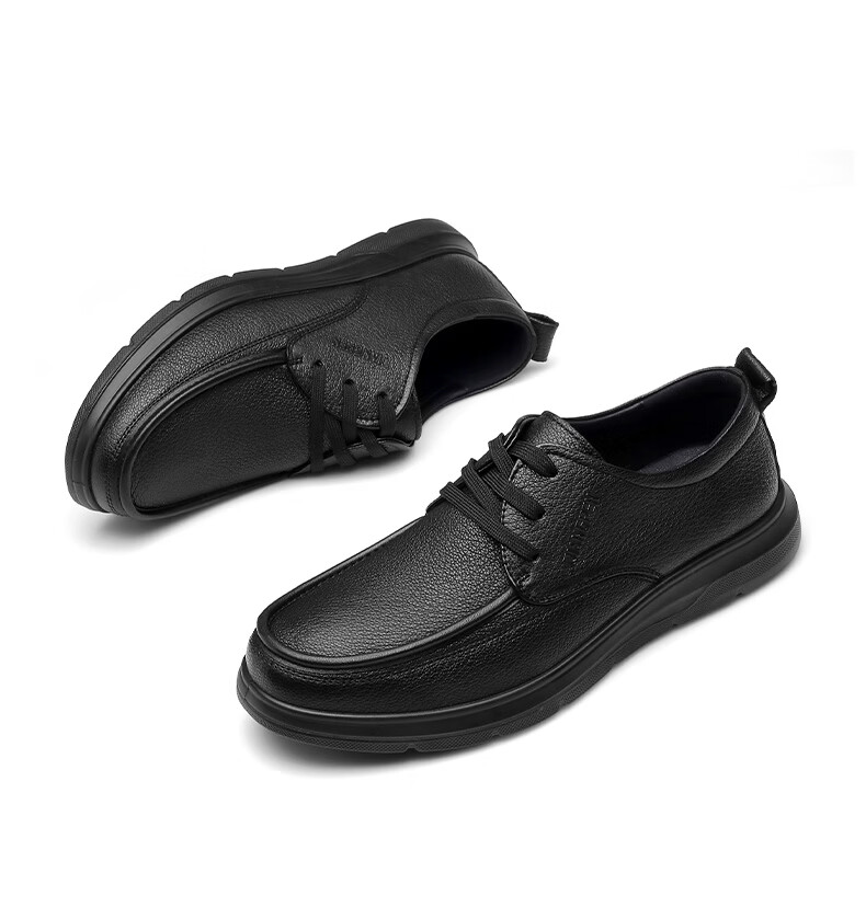 Qiangren Extra Large Size Business Leather Shoes First Layer Cowhide Commuter Men's Breathable Casual Shoes JDA351332 Black Size 45 17