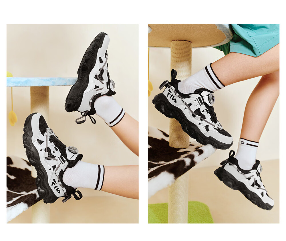 FILA Kids Running Shoes 2026 Summer Boys Girls Youth Sports Cat Claw Sneakers 22