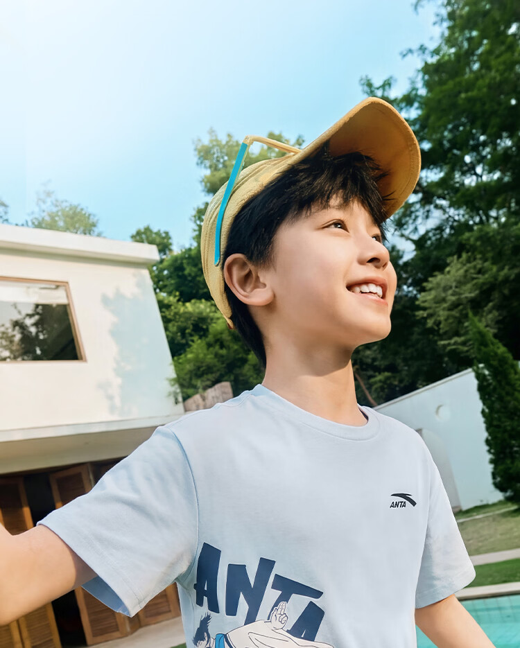 Anta Kids Knitted Short Sleeve 2026 Summer Youth Comfortable Breathable Trendy T-Shirt 352628154R 6