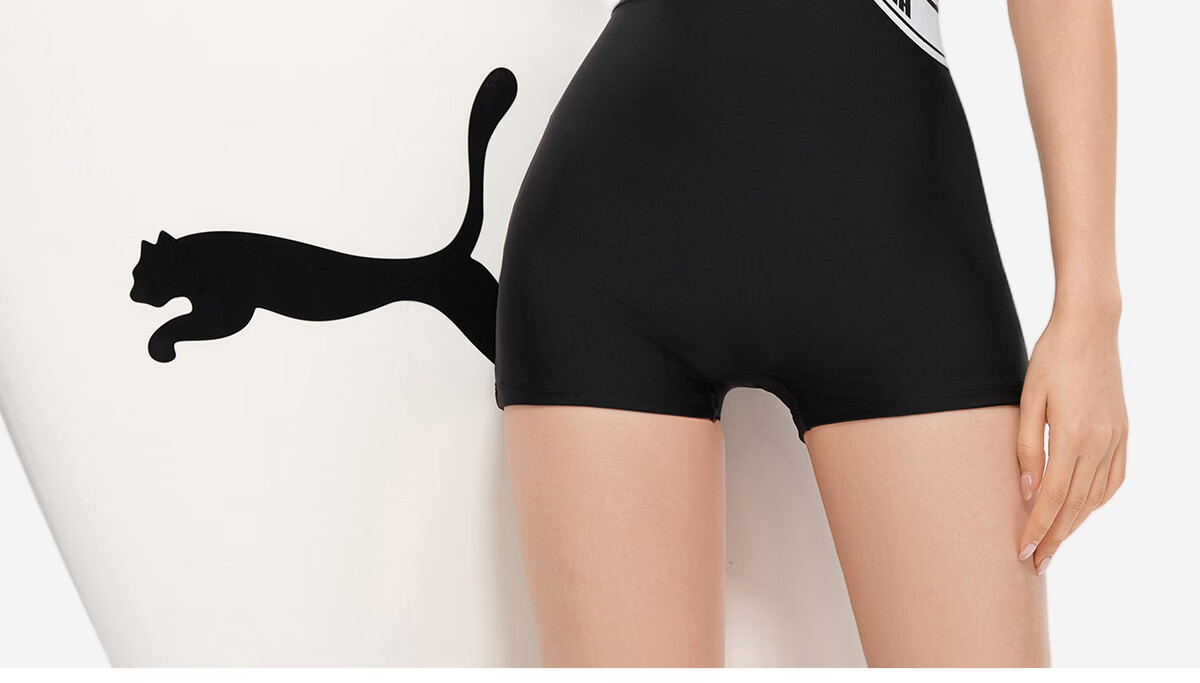 PUMA One-Piece Swimsuit for Women, Boyshort Style, Antibacterial, Sun Protection, High-End Look, Conservative, Slimming, Suitable for Hot Springs And Vacation, Athletic Swimwear 24