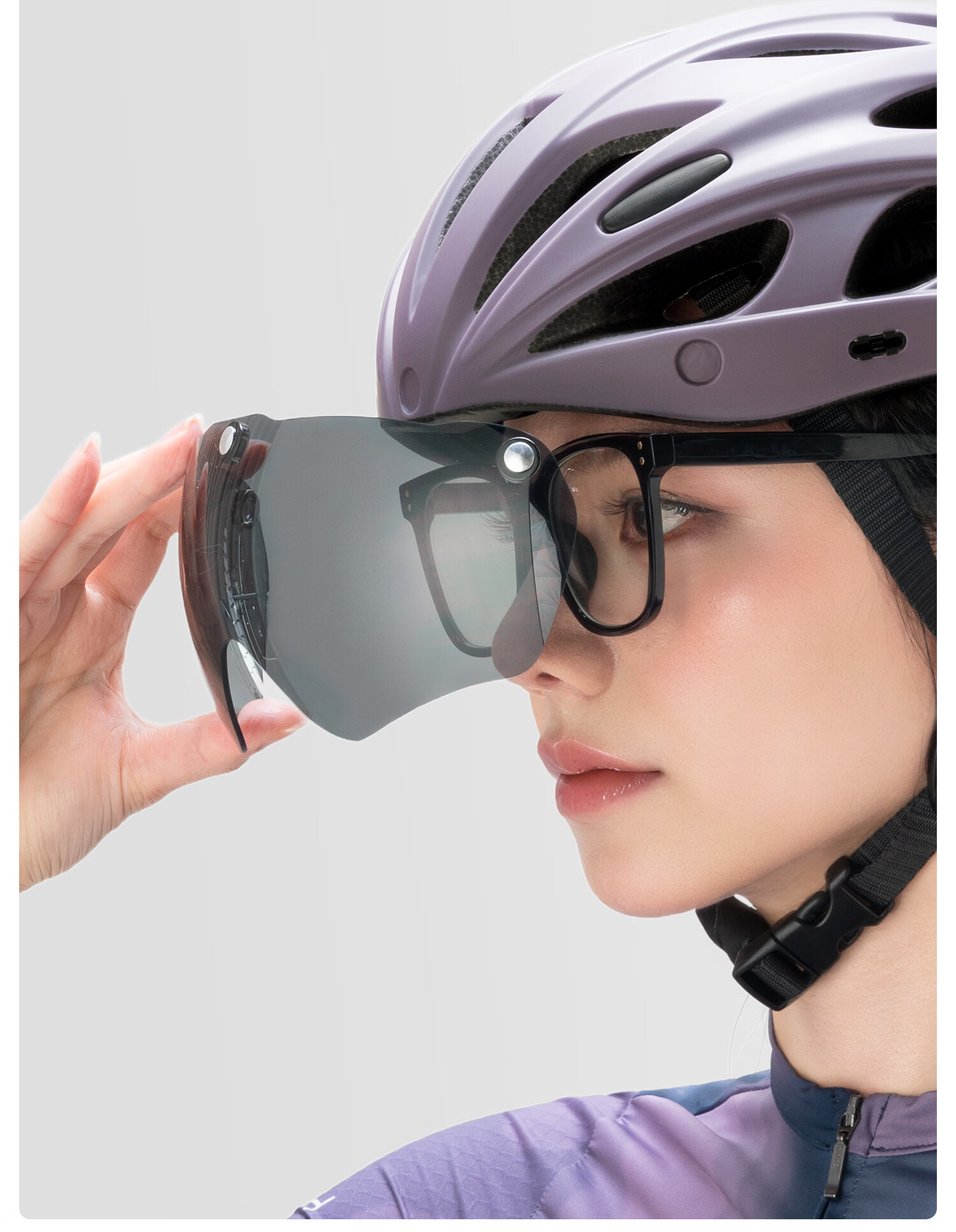 Rockbros Bicycle Helmet with Visor Integrated Road Mountain Bike Safety Helmet Unisex Petal L 15