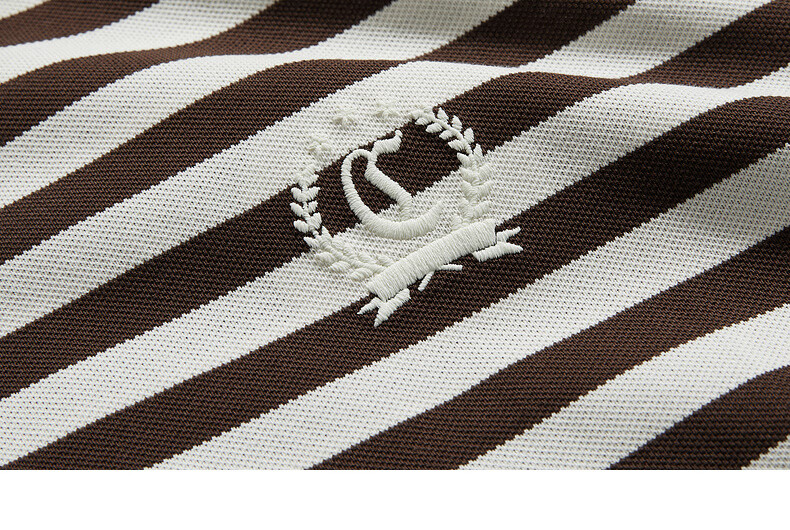 CABBEEN Mercerized Pique Striped Half-Zip Polo Shirt Men Classic Striped Summer 2026 Short Sleeve Breathable Polo Shirt 26