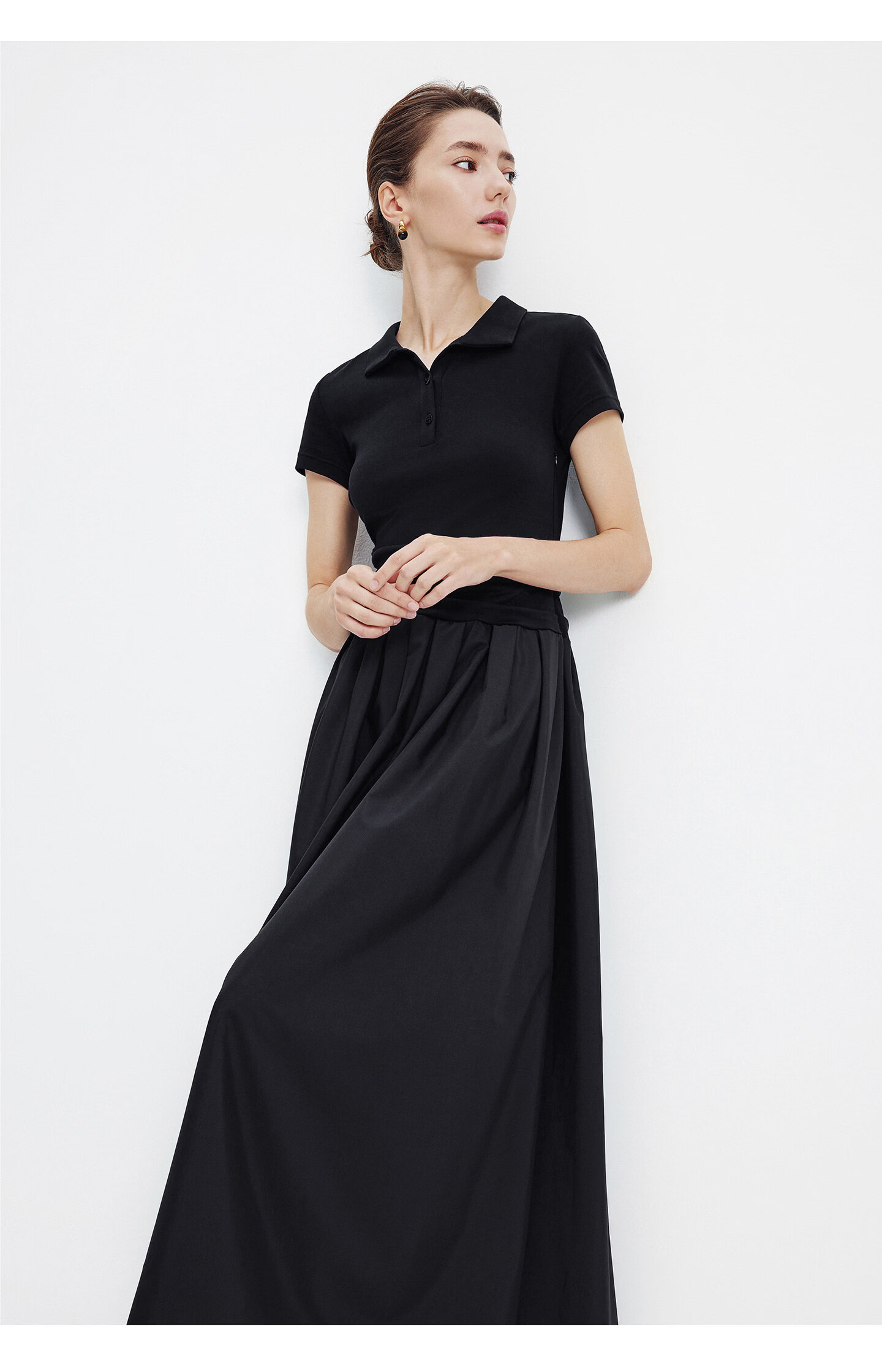 Navigare Italian Small Sailboat Short Sleeve Polo Collar Dress 2026 New Waist Pleated Flared Long Dress 2322876508 16