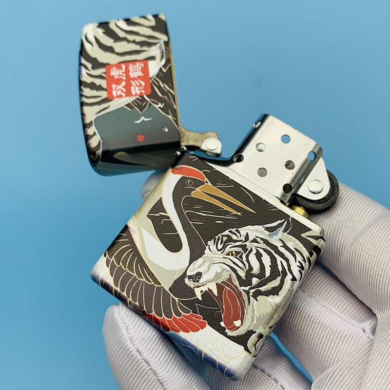 zippo打火机 夜光虎鹤双形 b2161(商务礼盒)