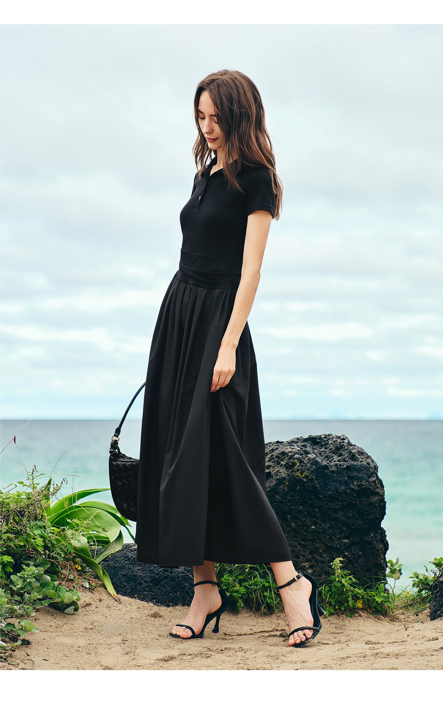 Navigare Italian Small Sailboat Short Sleeve Polo Collar Dress 2026 New Waist Pleated Flared Long Dress 2322876508 13