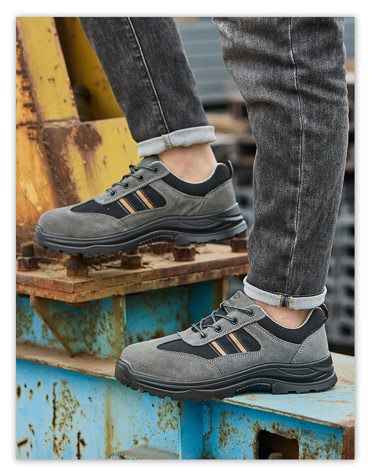 Dinggu Men's Safety Shoes Steel Toe Anti-Smash Anti-Puncture Lightweight Breathable Fashion JD1805 Blue Size 42 10