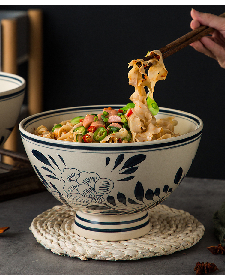 陕西大老碗 老关中特制陶瓷大碗 大号汤面碗老式 怀旧陕西裤带碗油泼