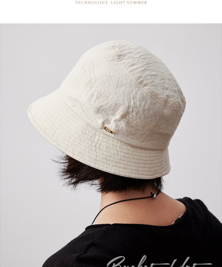 Lagur Cooling Linen "Nature's Essence" Sun Protection Fisherman Hat Small Brim Versatile Summer Sunshade New Style Off-White 15