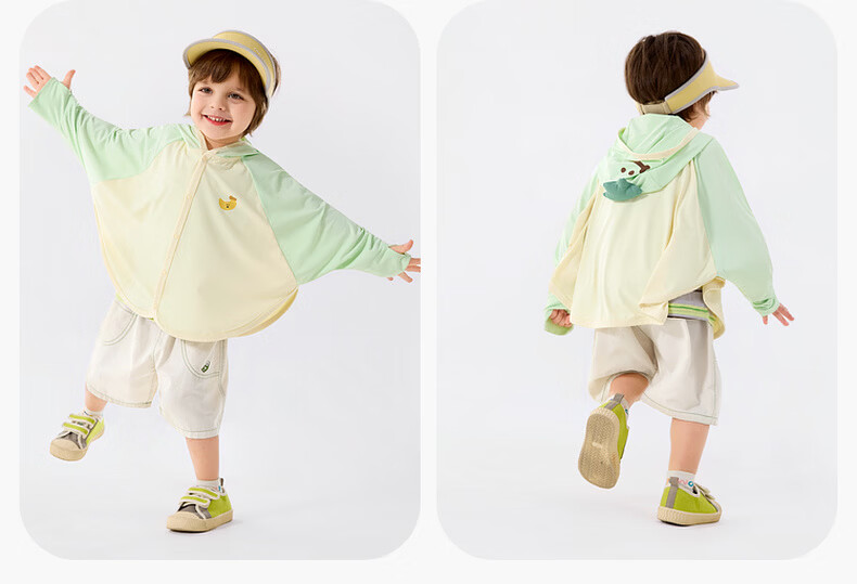 Dudu Kids [UPF50+] Baby Sun Protection Jacket Summer Children's Lightweight Coat Boys Girls Green 110 19