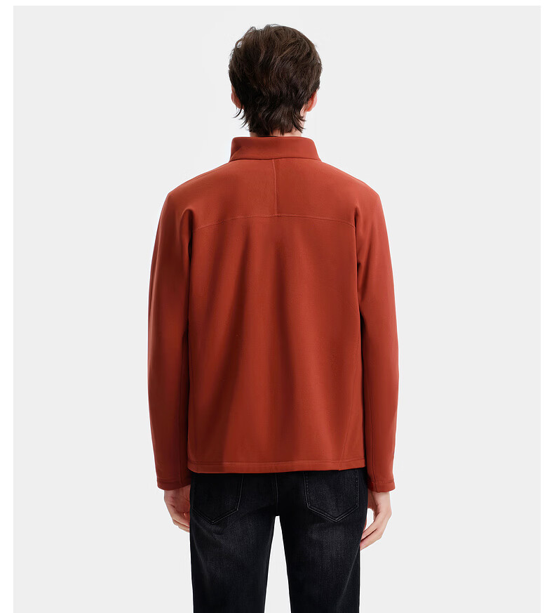 Biyinlefen Polartec Ultra-Light Warmth Autumn Winter Men's Solid Color Casual Stand Collar Knitted Jacket Fleece Outerwear 11